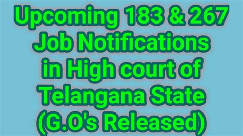 Upcoming 183 & 267 Job Notifications in High court of Telangana State ...