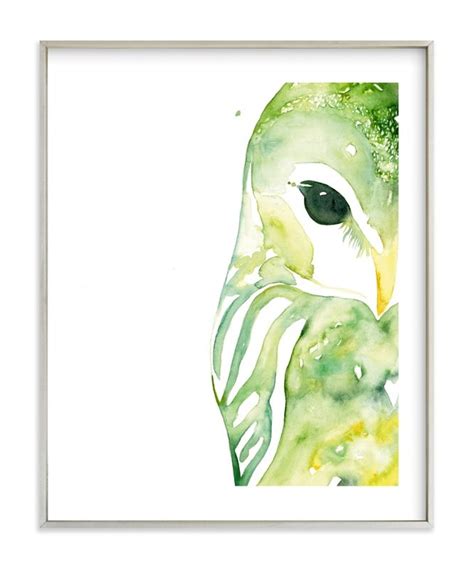 "Owl in Green" - Painting Limited Edition Art Print by Michelle Detering. | Limited edition art ...