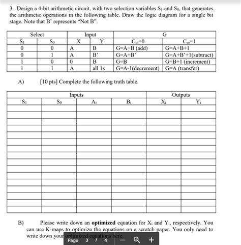 Solved 3. Design a 4-bit arithmetic circuit, with two | Chegg.com