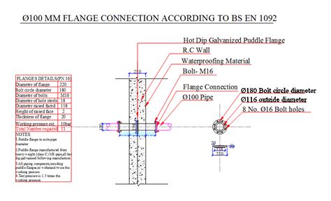 Tank Puddle Flanges DWG Section for AutoCAD • Designs CAD