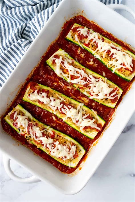 Italian Rice Stuffed Zucchini - Fresh Apron