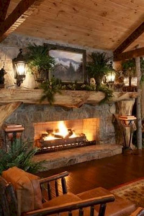 Awesome 60 Awesome Log Cabin Homes Fireplace Design Ideas https ...