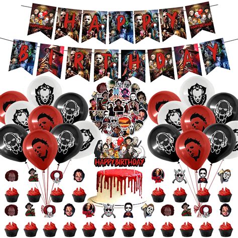 Buy 100 Pcs Horror Movie Character Party Decorations Set, Thriller ...