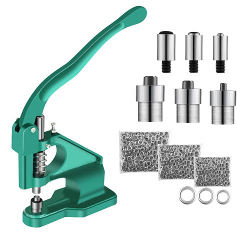 Buy Grommet Machine Hand Press Kit Heavy Duty Manual Rivet Punch Grommet Tool Eyelet Kit 3 Dies ...