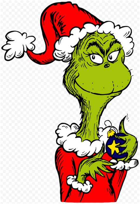 Mr Grinch Christmas Santa Hat Cartoon Character PNG | Citypng