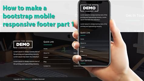 How to make a bootstrap mobile responsive footer part 1 - YouTube