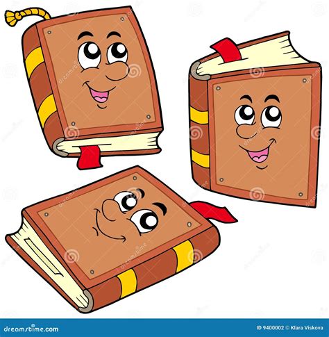 Cartoon Books In Various Positions Vector Illustration | CartoonDealer ...