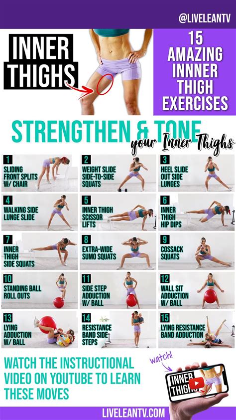 15 Amazing Inner Thigh Exercises to Tone and Define - Live Lean TV | Thigh exercises, Inner ...