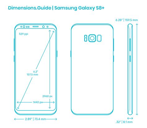 Samsung Galaxy S8+ (2017) Dimensions & Drawings | Dimensions.com