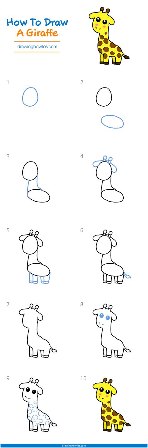 How to Draw a Giraffe - Step by Step Easy Drawing Guides - Drawing Howtos