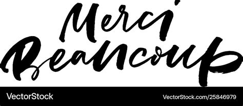 Merci beaucoup ink brush calligraphy Royalty Free Vector