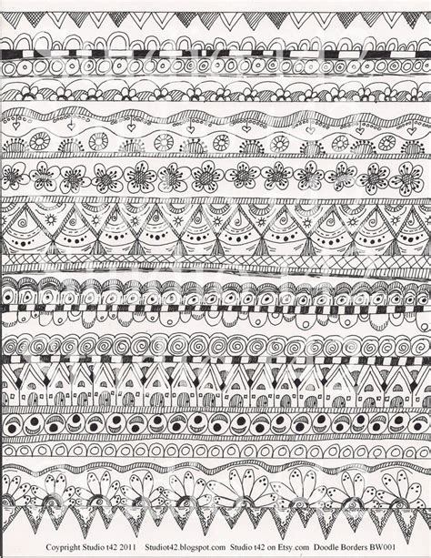 zentangle borders | Digital Collage Sheet Doodle Borders - Etsy. ... | Zentangle patterns | Draw ...