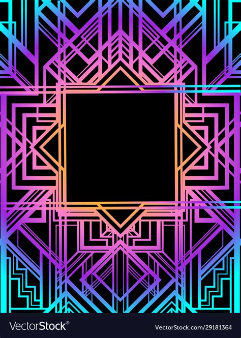 Art deco vintage pattern in bright neon colors Vector Image