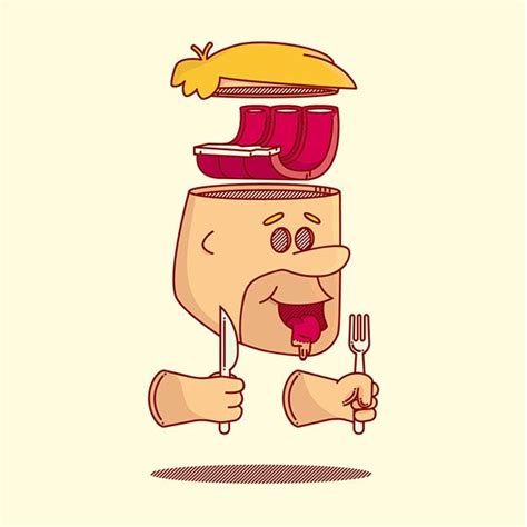 Famous Hungry - Part. 1 on Behance | Famous, Hungry, Food drawing