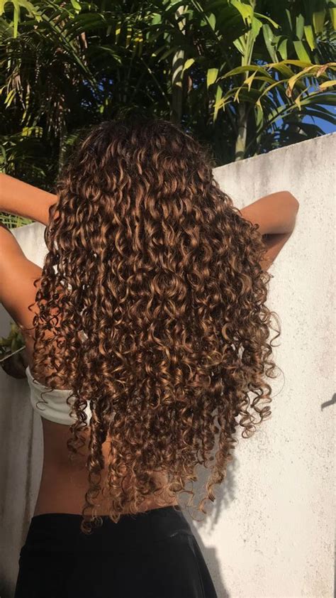 Long Brown Curly Hair | Brown curly hair, Highlights curly hair, Dyed ...