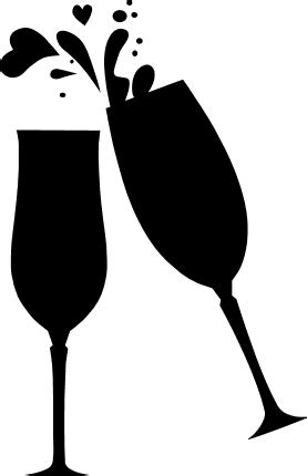 champagne glasses, wedding - free svg file for members - SVG Heart