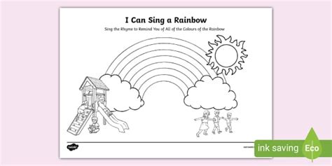 I Can Sing a Rainbow Colouring Sheet (l'insegnante ha fatto)