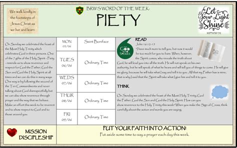 Word of the Week - Piety - Blessed Robert Widmerpool Catholic Voluntary ...