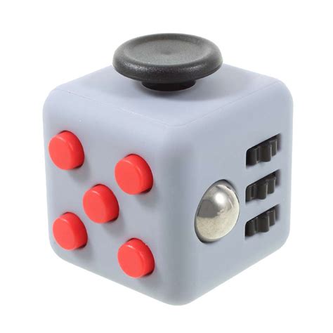 Fidget Cube Spinner Cinza com Vermelho - Rolamento Anti Estresse Fidget Cube Spinner - Toyshow ...