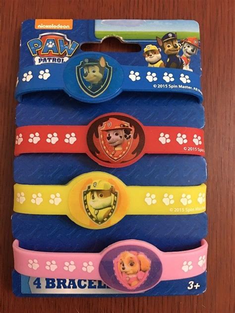 PAW PATROL RUBBER BRACELETS (4) ~ Birthday Party Supplies Favors Nickelodeon | eBay | Birthday ...