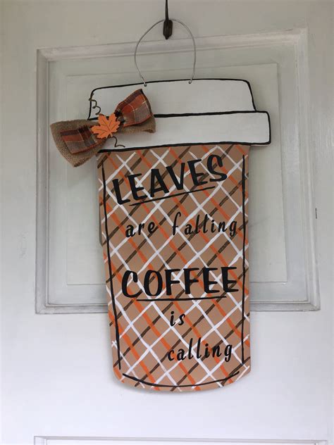 Plaid Door Hanger Fall Door Hanger Fall Cup Door Hanger | Etsy | Fall door decorations, Door ...