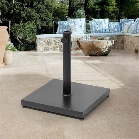 Sol 72 Outdoor™ Agosto 40lb Patio Umbrella Base Stand Outdoor Square Steel Plate Stand Heavy ...