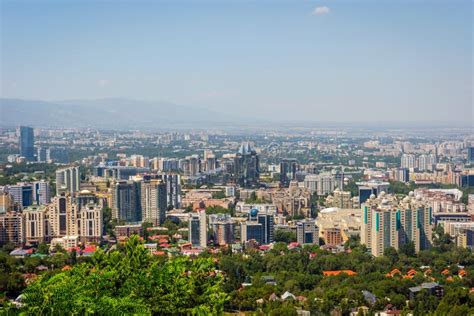 Almaty Skyline with Cable Car Stock Image - Image of cablecar, light ...