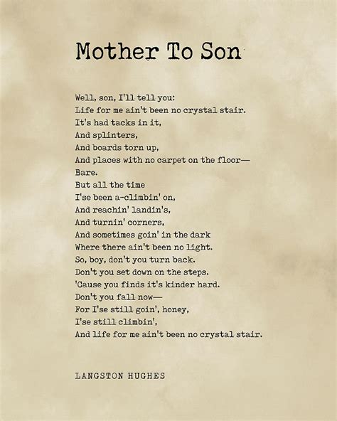 Langston Hughes Poems Mother To Son