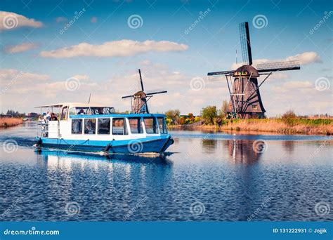 Famous Windmills in Kinderdijk Museum in Holland. Stock Image - Image of discover, countryside ...