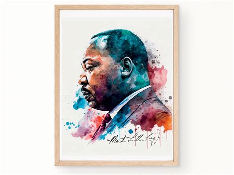 Martin Luther King Watercolor Painting Digital Download, MLK Poster ...