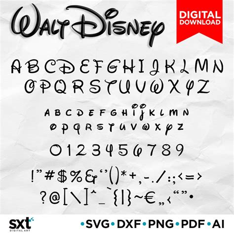 Walt Disney Font SVG Disney Font Cricut Fonts Svg Files for | Etsy