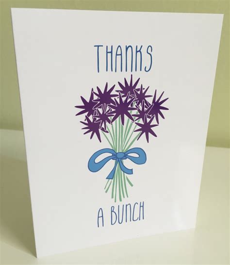 Greeting Card: Thanks a Bunch purple flowers thank you card