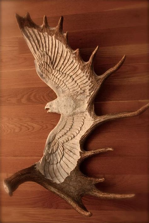 Full shot of a Falcon carved out of Moose Antler.... ️ ️More Pins Like ...