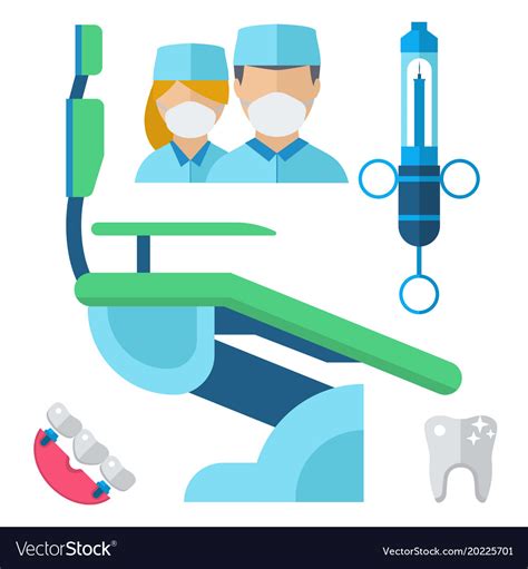 Dentist doctor character and stomatology equipment