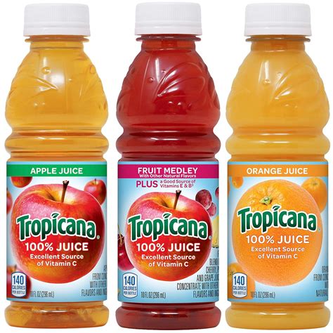 Amazon.com : Tropicana 100% Juice, 3 flavor, 10 fl oz (Pack of 24 ...