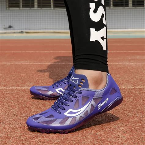 Unisex Track Field Shoes Spring Autumn Running Spikes Men Purple Pink Women Track Spikes ...