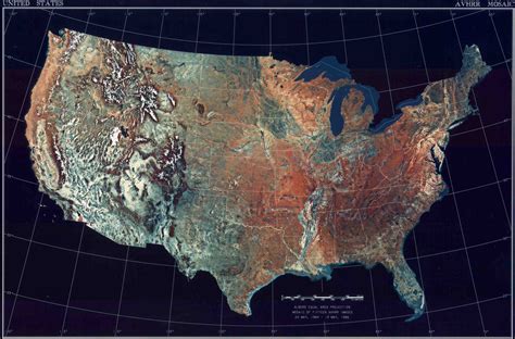 Satellite Map Of The United States Of America