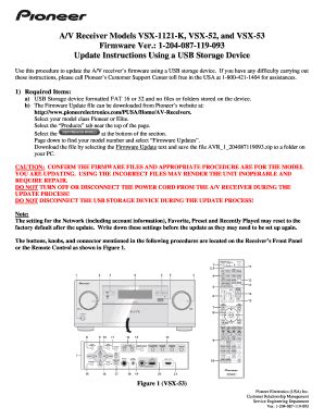 Pioneer Vsx 921 Firmware Update Download | airSlate SignNow