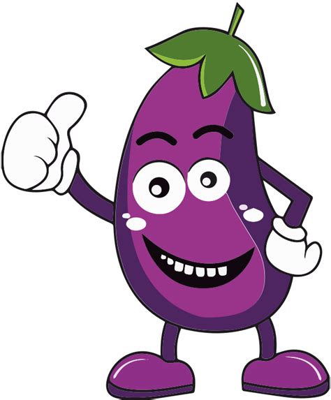 Funny eggplant cartoon kitchen stickers - TenStickers