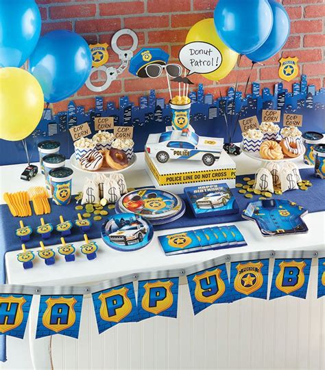 Police Birthday Party | Police party decorations, Police party, Police birthday