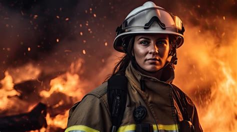 Premium AI Image | A woman wearing a firefighter uniform