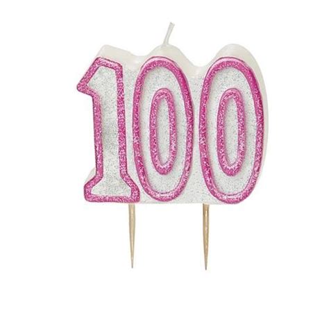 Pink Glitz Number 100 Candle 100th Birthday Cake Candles | Candles | Love Kates