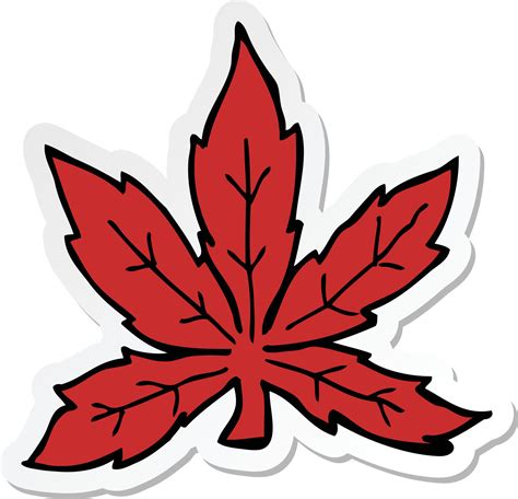 sticker of a cartoon marijuana leaf 10373965 Vector Art at Vecteezy