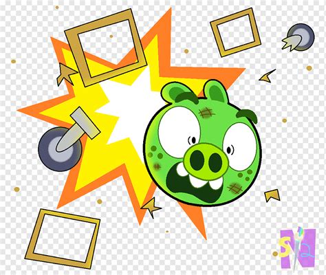 Bad Piggies YouTube Fan art, explosion moment, text, cartoon, angry ...