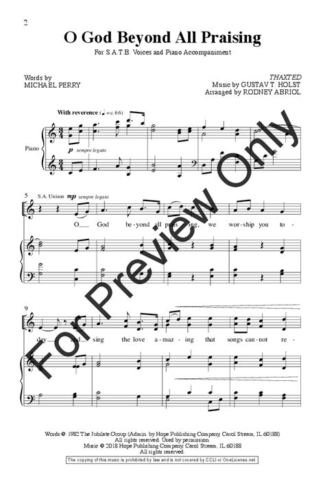 O God Beyond All Praising (SATB ) by Michael | J.W. Pepper Sheet Music