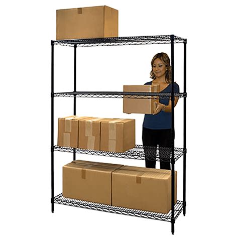 Black Powder Coated Wire Shelving 86″ Tall Units – All Rack Solutions