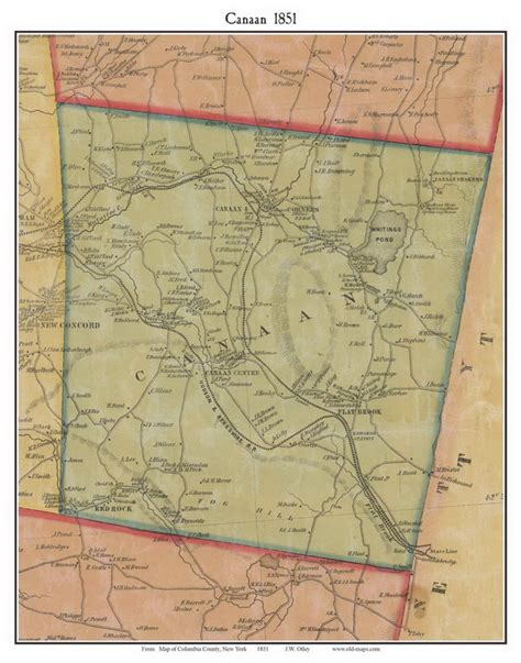 Canaan, New York 1851 Old Town Map Custom Print - Columbia Co. - OLD MAPS