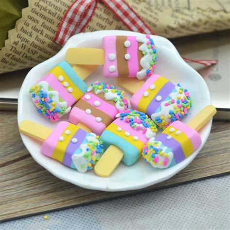 Free Shipping 12PCS/Pack 18*35mm Cute Clay Popsicles,Clay Desserts,D.I ...