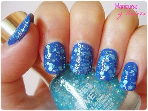 Manicuras y Belleza: Manicura azul con Matte Glitter de Yes Love | Total blue nails