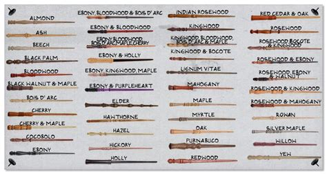 STEP ONE: CHOOSE A WOOD | Harry potter wand, Harry potter wands types ...